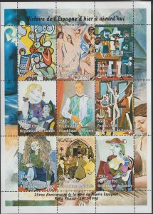 Guinea - 1998 souvenir sheet of 9 - Picasso #1231-9 cv $ 22.00