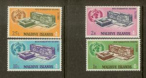 Maldive Islands, Scott #274-277, WHO Headquarters, MNH