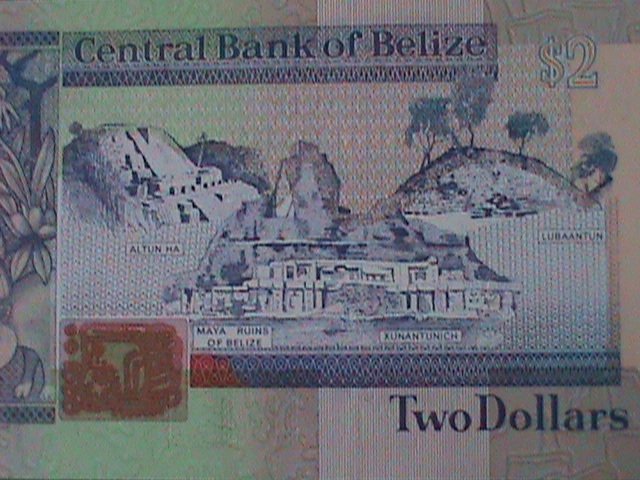 ​BELIZE-2002-CENTRAL BANK $2 DOLLAR.UNCIRULATED NOTE-VF-WE SHIP TO WORLDWIDE