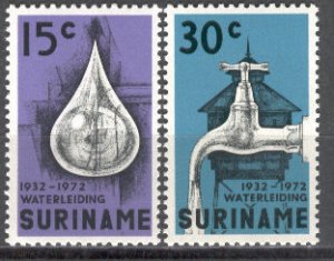 Suriname 1972 Scotts 395-96 Cmplt mnh set scv $1.35 less 80%=$0.27