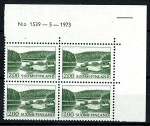 Finland 1963 2m green use by Lake unmounted mint corner block of 4 sg675 cat