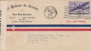 1942, San Juan, Puerto Rico to Chicago, IL, Miami Censor Tape (C2164)