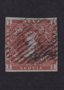 Nova Scotia,  Scott 1, Used, Four Nice Clean Margins