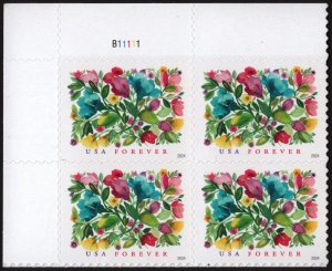 NEW ISSUE (Forever) Celebration Blooms Plate Block: UL #B11111 (2024) SA