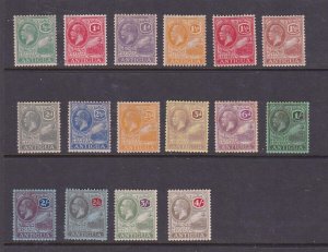 Antigua 1921-29 KGV Sc 42-57 set MH