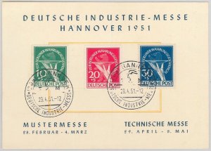 57271 - GERMANY Deutschland BERLIN - MICHEL 68/70 USED on SPECIAL CARD 1951