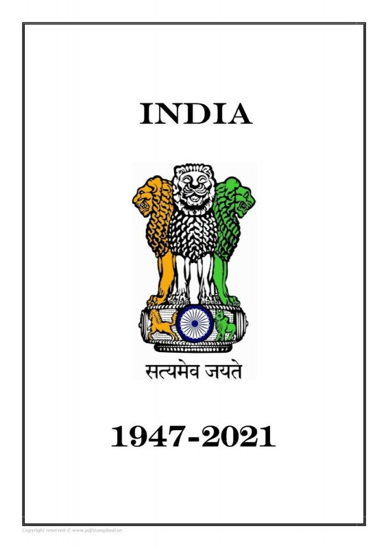 INDIA 1947-2021 PDF (DIGITAL) STAMP ALBUM PAGES