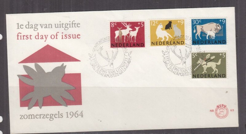 NETHERLANDS, 1964 Social Welfare Funds set of 4 on First Day cover.