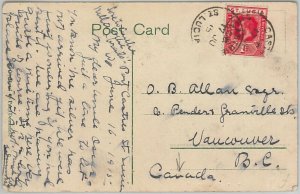51976 -  ST LUCIA -  POSTAL HISTORY - POSTCARD to CANADA  1915