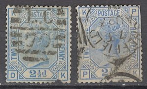 COLLECTION LOT OF #1043 GREAT BRITAIN # 67 + 82 PT 20-21 1880+ CV=$105