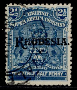 RHODESIA EDVII SG103, 2½d pale dull blue, FINE USED. 