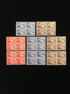 Reprints, Germany C38 to C45, MNH, Blocks of 4