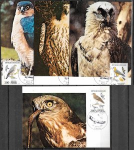 FRANCE STAMPS 1984,  SET OF 4 MAXI CARDS MC MAXIMUM CARDS LOCAL BIRDS