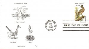 #1983 New Mexico Birds - Flowers LWJ FDC