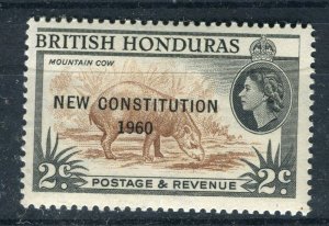 BRITISH HONDURAS; 1960 early QEII Constitution issue Mint hinged 2c. value