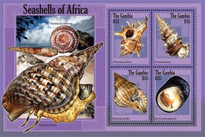 Gambia 2013 - Seashells of Africa - Sheet of 4 stamps - Scott #3481 - MNH