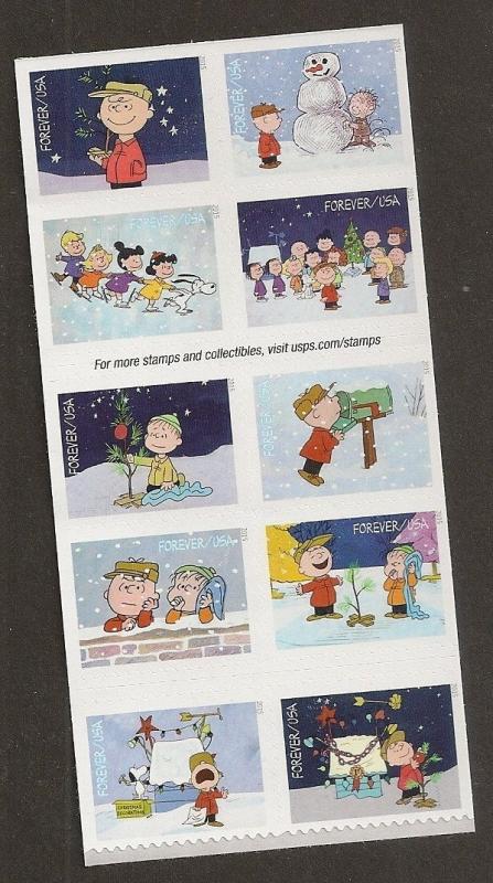US 5030a Holiday A Charlie Brown Christmas forever block set 10 stamps MNH 2015