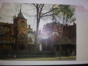 SCOTT #406 POSTAL HISTORY ON PICTURE POST CARD LITTLE CHURCH ON THE CORNER 1914