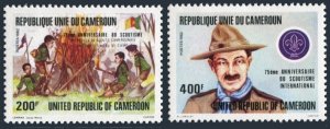 Cameroun 719-720,MNH.Michel 988-989. Scouting Year 1982.Campfire,Baden-Powell.