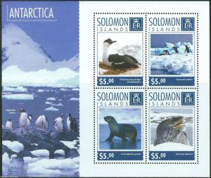 SOLOMON ISLANDS  2014 ANTARCTICA INDIGENOUS ANIMALS SHEET MINT NH