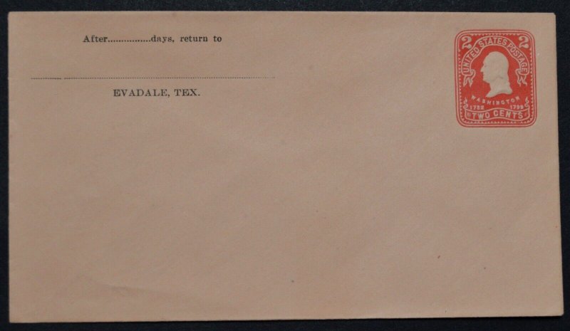 1904 US Sc. #U397 stamped envelope, 2 cent mint entire, good shape
