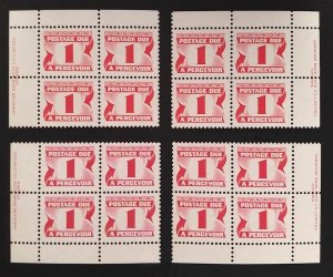 Canada J28a Plate Blocks Matched Set VF MNH