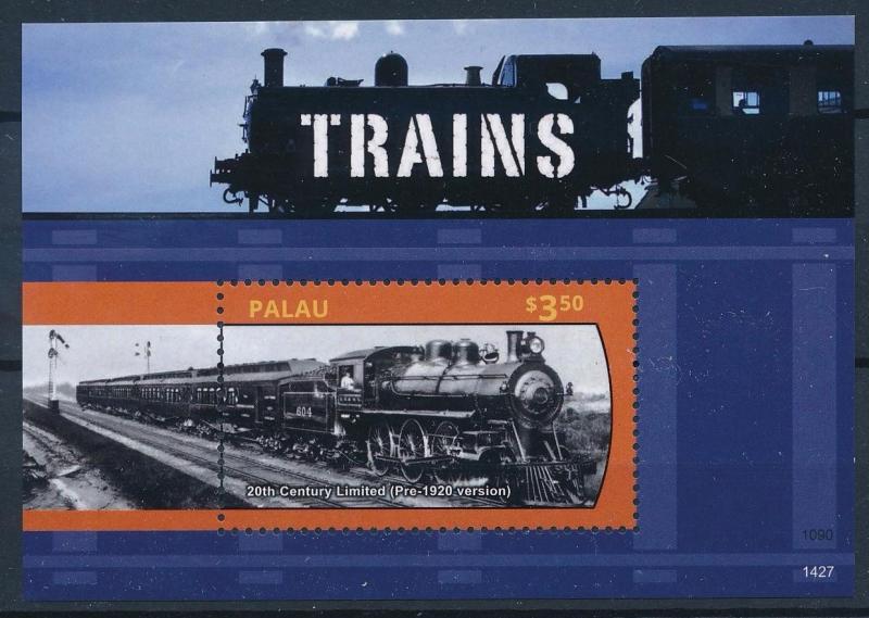 [62529] Palau 2014 Railway Train Eisenbahn Chemin de Fer Souvenir Sheet MNH