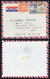 Aden 1959 Airmail Cover to South Africa