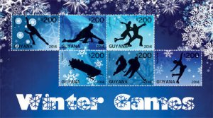 Guyana - 2014 - Winter Olympics 2014 - Sheet Of 6 - MNH