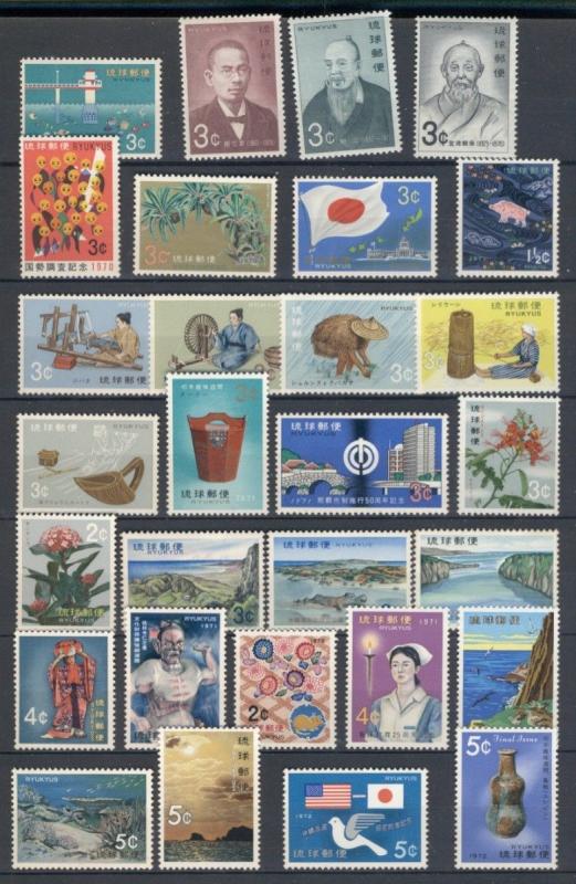 RYUKYU ISLANDS: Complete MNH Collection of 236; 1962-1972 in Padded Stockbook