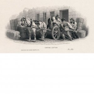 1859 Carting Cotton, Vignette Large Die Proof, J.W. Ehninger, American Bank Note