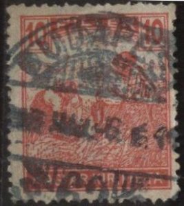 Hungary 113 (used) 10f harvesting, rose red (1916)