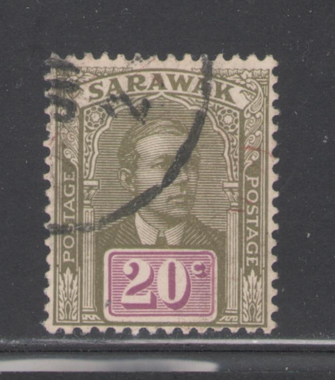 Sarawak 1918 Sir Charles Vyner Brooke 20c Scott # 66 Used