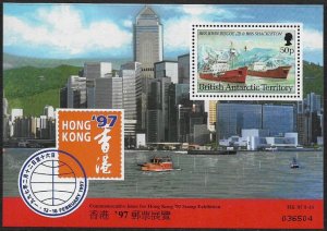 Br. Antarctic Terr. #210a MNH S/Sheet - Reasearch Ships - Hong Kong '97