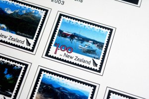 COLOR PRINTED NEW ZEALAND 2000-2004 STAMP ALBUM PAGES (88 illustrated pages)