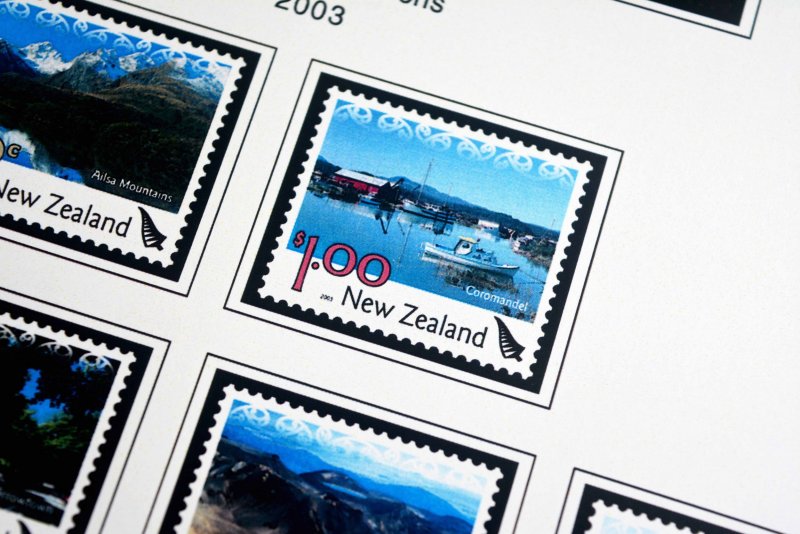 COLOR PRINTED NEW ZEALAND 2000-2004 STAMP ALBUM PAGES (88 illustrated pages)