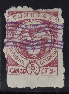 Colombia 1899 Cartagena Issues 5c Maroon on Greenish Blue M Mint. Scott 172