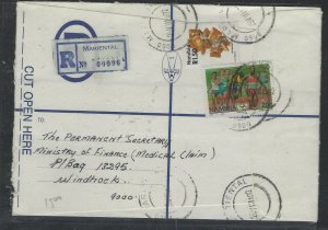 NAMIBIA COVER (PP2412B) 1992  20C OLYMPICS+$1.50 R REG COVER MARIENTAL TO WINDHO 