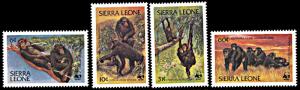 Sierra Leone 586-589, MNH, World Wildlife Fund, Chimpanzees