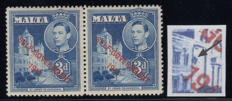 Malta, CW 13b, MLH pair Extra Window variety