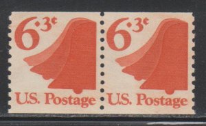 United States,  6+3c Liberty Bell (SC# 1518) MNH PAIR