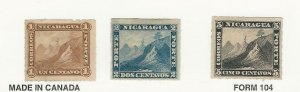 Nicaragua, Postage Stamp, #8-10 Mint Hinged, 1870, JFZ