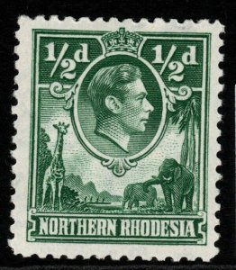 NORTHERN RHODESIA SG25 1938 ½d GREEN MTD MINT