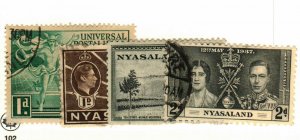 Nyasaland #53, 55, 70, 87 used