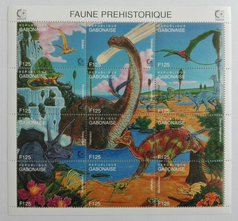 Gabon 1995** Klb.1198-09. Prehistoric Fauna MNH [7II;95]