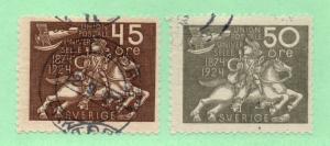 Sweden - Sc# 221 & 222 Used  /  Lot 0119069