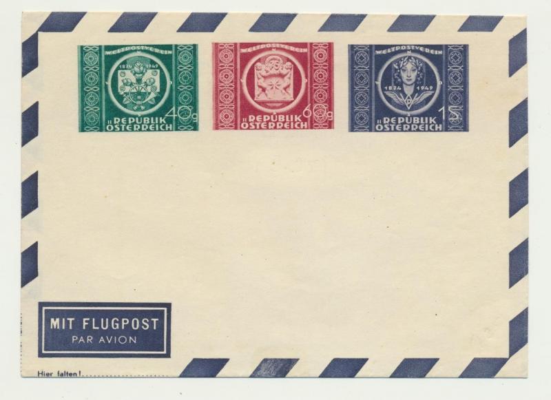 AUSTRIA 1949 UPU SET AIR ENVELOPE VF UNUSED A3d (SEE BELOW) 