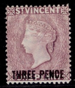 ST. VINCENT QV SG63, 3d on 1d mauve, M MINT.