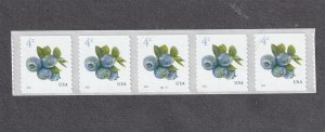 PNC5 4c Blueberries B1111US #5653 4 digit Top BN Set 5 MNH