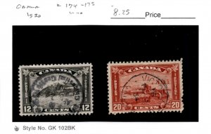 Canada, Postage Stamp, #174-175 Used, 1930 Citadel Quebec (AO)